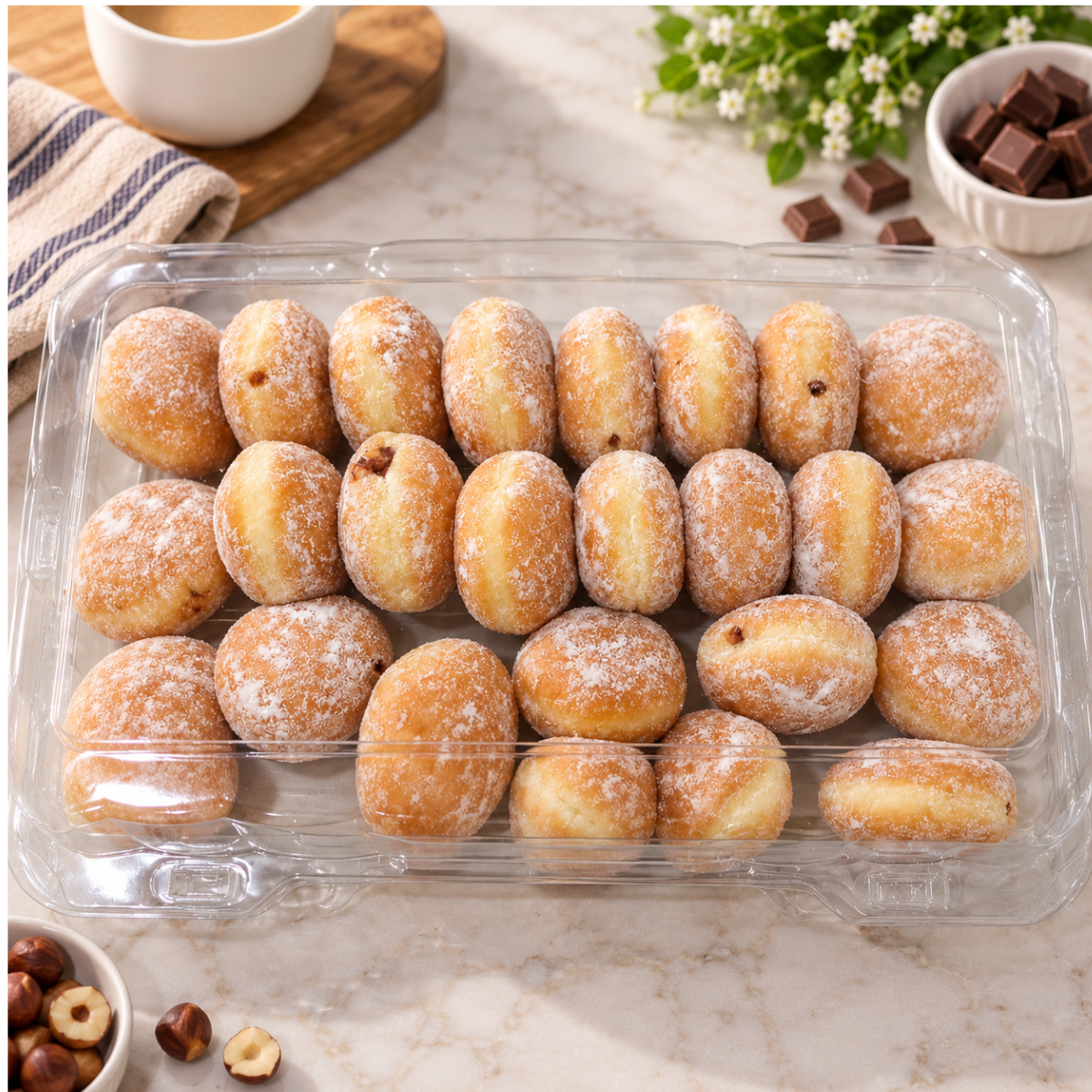 Mini Chocolate Hazelnut Beignets 24 Per Pack