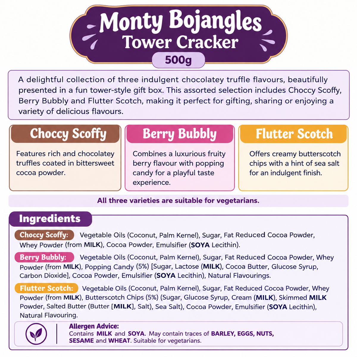 Monty Bojangles Tower Cracker 500g