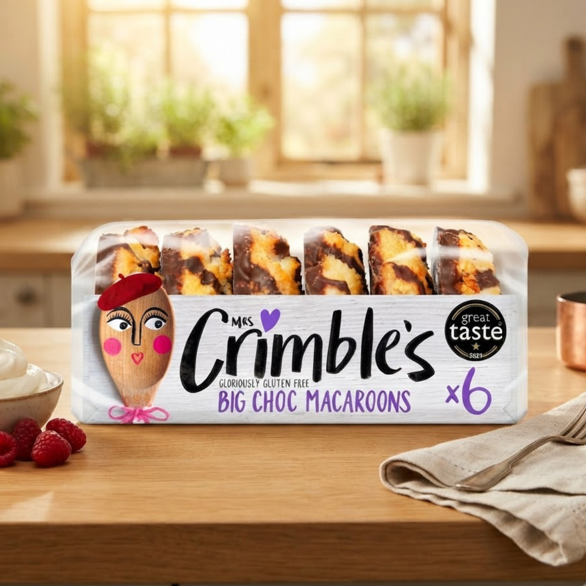 Mrs Crimble's Gluten Free Chocolate Coconut Macaroons 6 Pack 195g