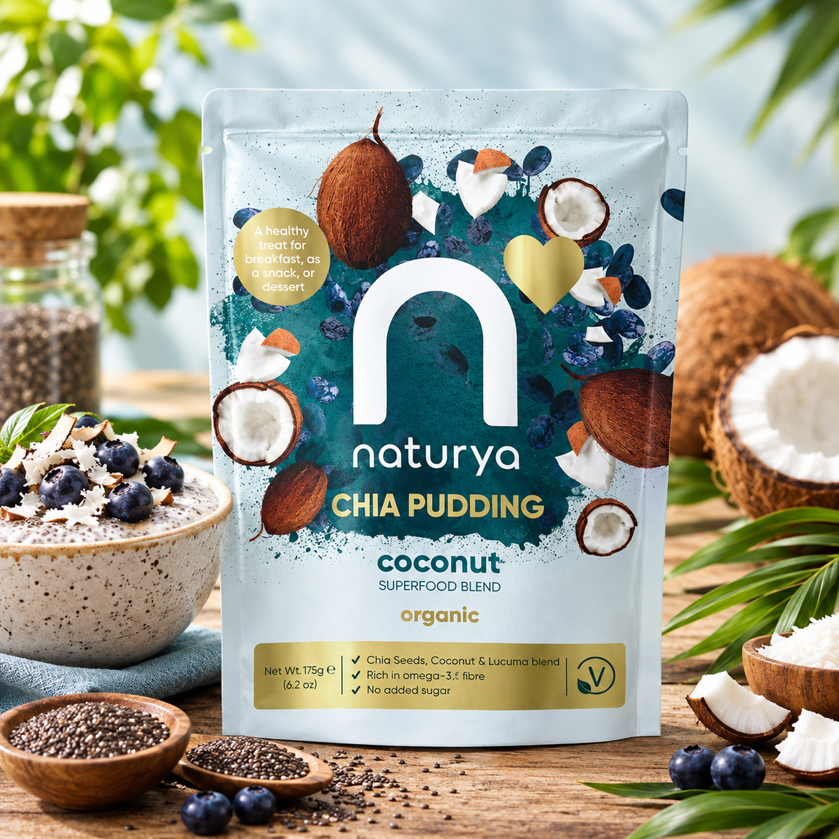Naturya Chia Pudding Coconut Organic 175g (Pack of 1)
