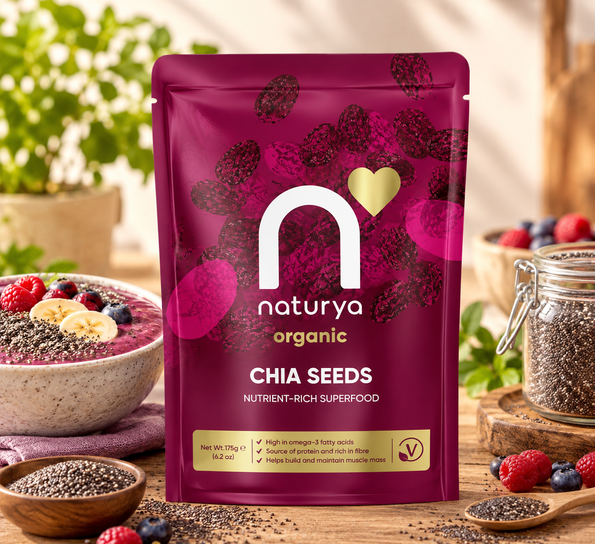 Naturya Organic Chia Seeds 175G (Pack of 1)