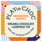PLAYin CHOC Toy Choc Box Endangered Animals Organic Chocolate & Surprise Toy (Pack of 1)