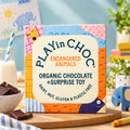 PLAYin CHOC Toy Choc Box Endangered Animals Organic Chocolate & Surprise Toy (Pack of 1)