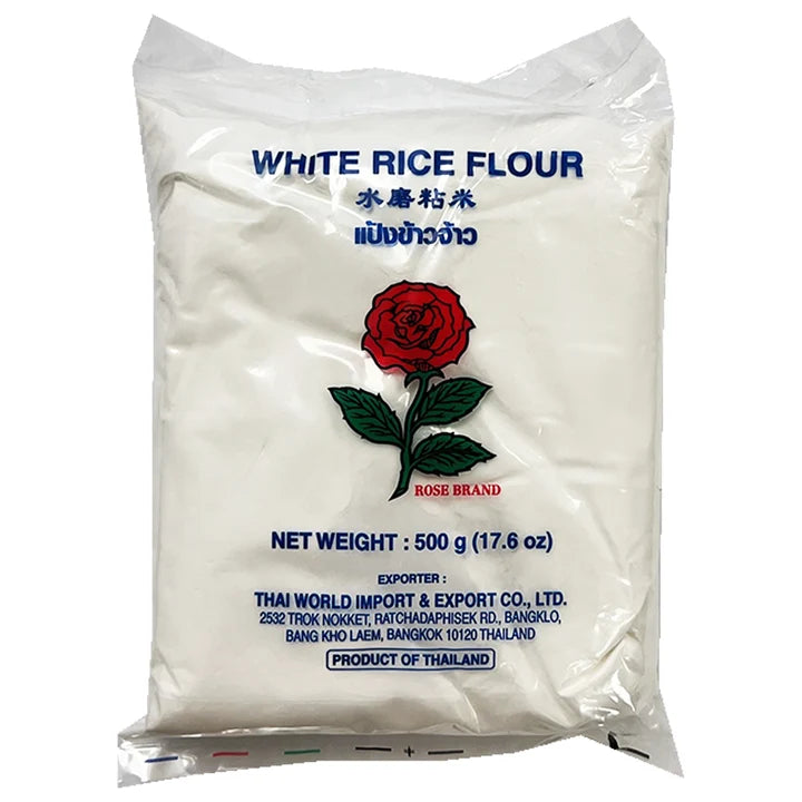 Rose Brand White Rice Flour 玫瑰牌水磨粘米粉 500g