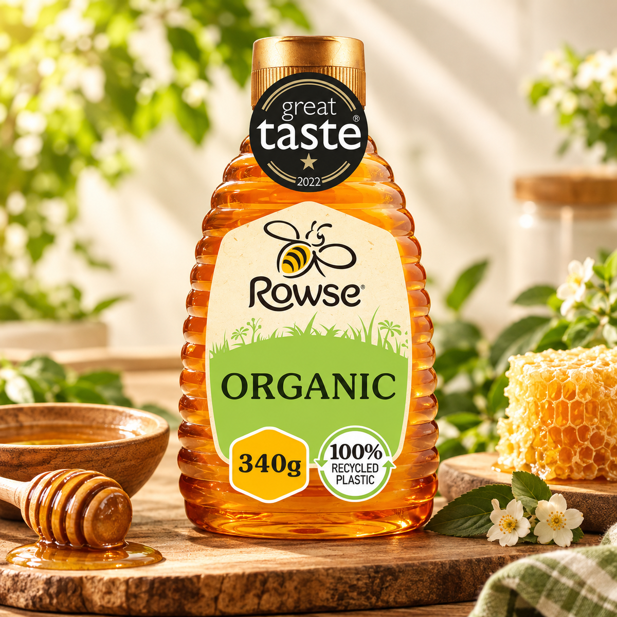 Rowse Organic Squeezy Honey 340g (Pack of 1)