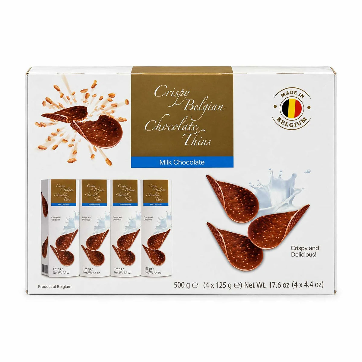 Royal Chocolate Milk Chocolate Crispy Belgian Chocolate Thins (500g)