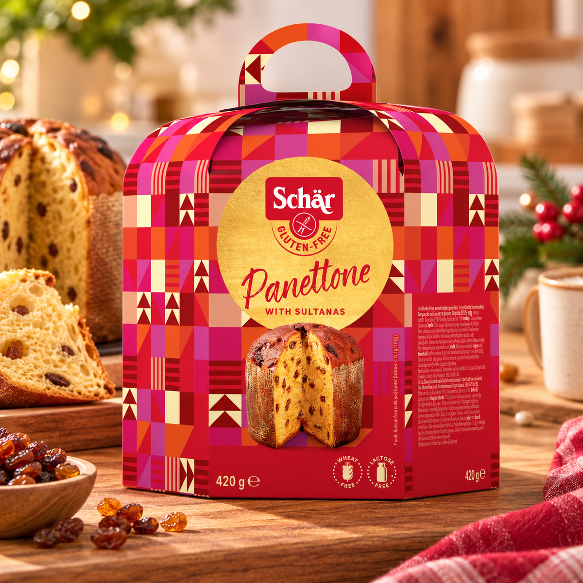 Schar Gluten Free Panettone With Raisins 420G (Pack of 1)
