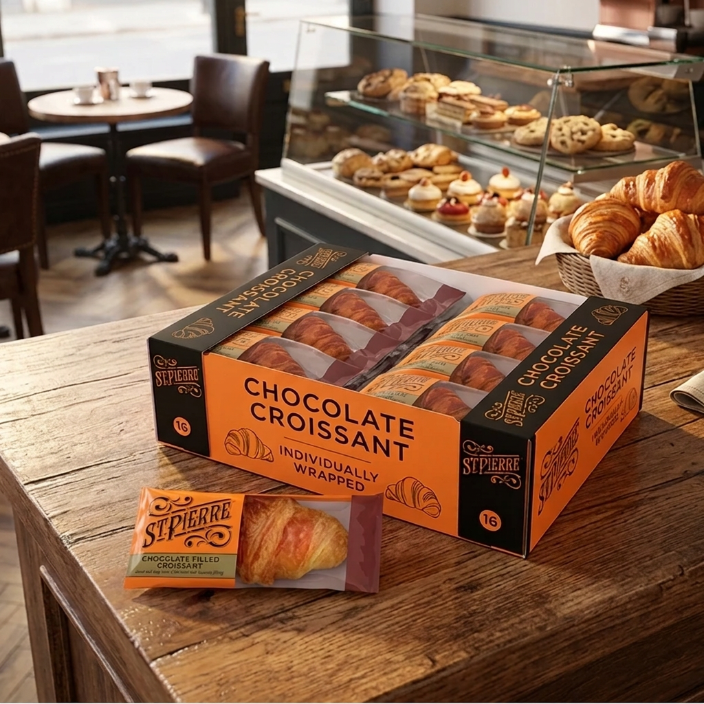 St. Pierre Chocolate Filled Croissant, 16 x 55g
