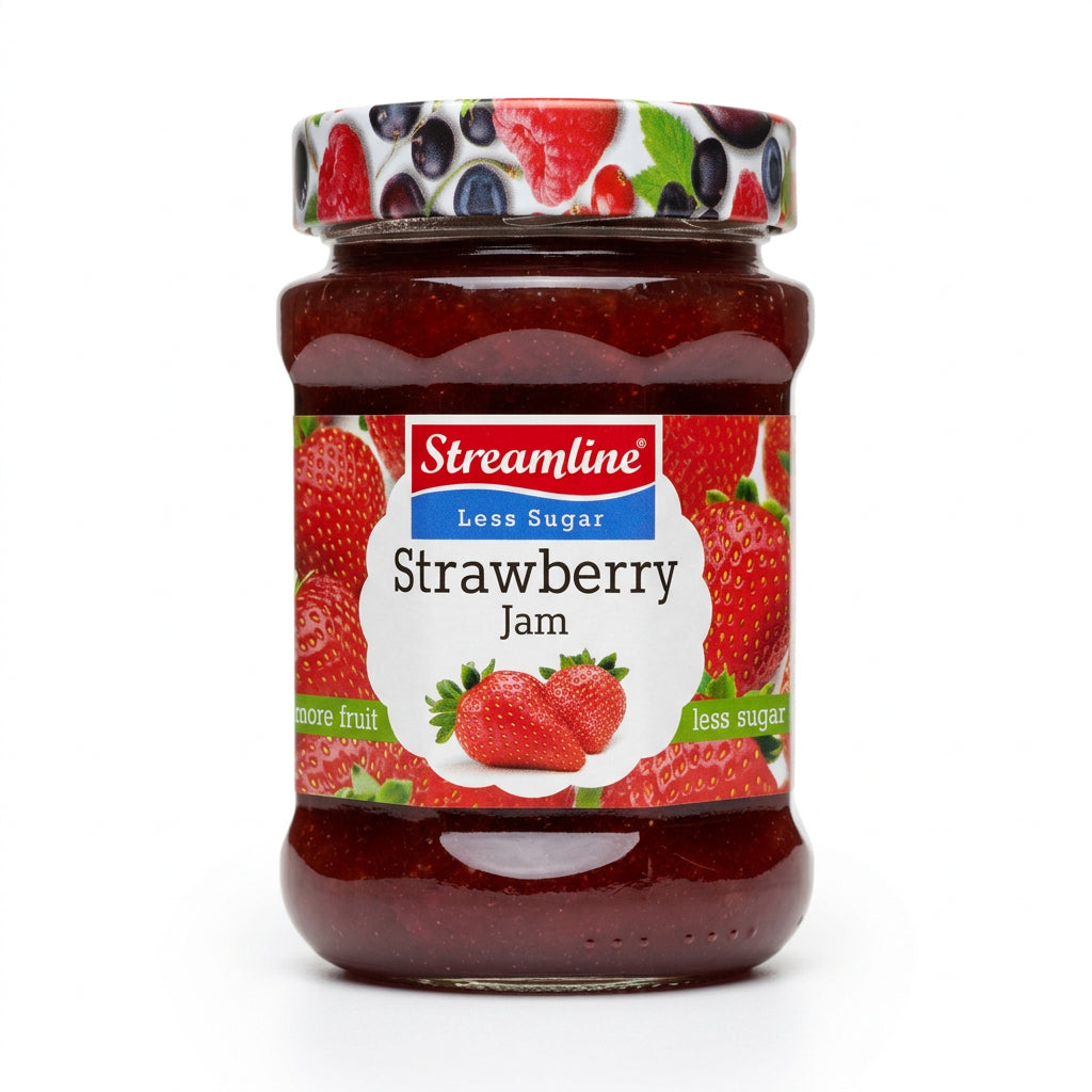 Streamline Reduced Sugar Strawberry Jam 340G