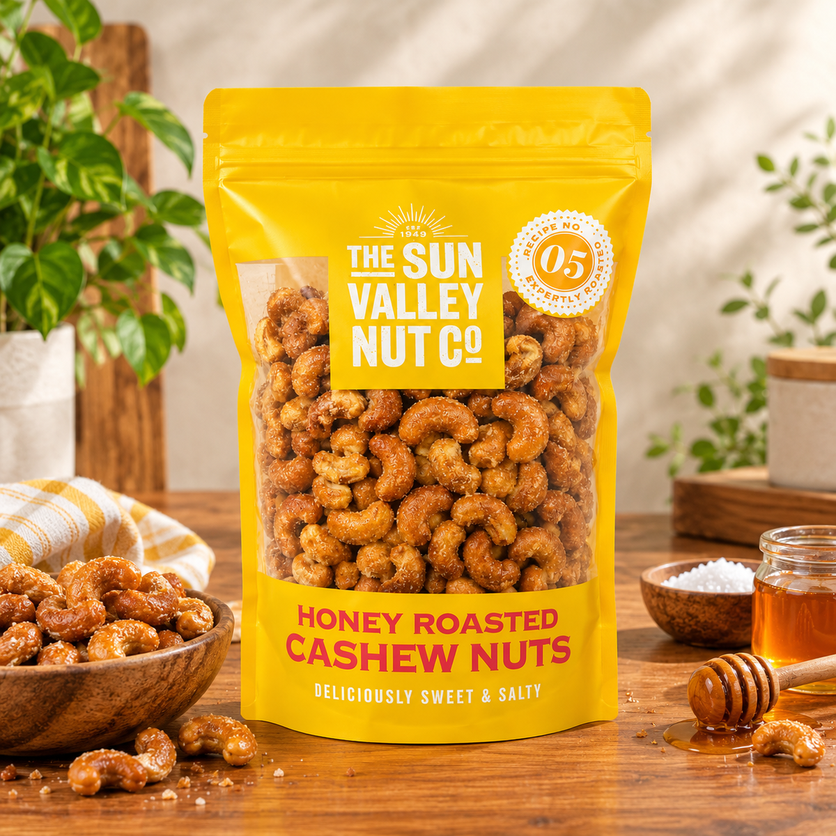 Sun Valley Honey Roasted Cashew Nuts 1.1kg Snack (Pack of 1)