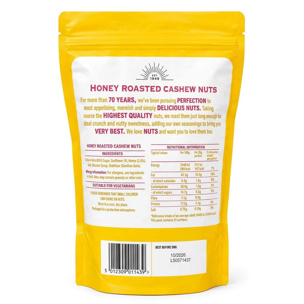 Sun Valley Honey Roasted Cashew Nuts 1.1kg Snack (Pack of 1)