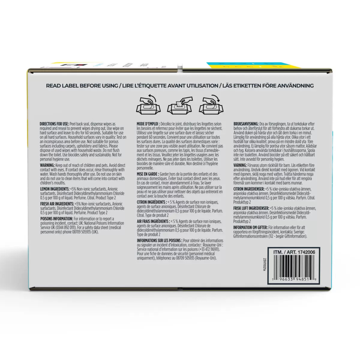Kirkland Signature Antibacterial Surface Wipes, 4 x 80 Wipes (320 Sheets)