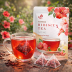 Vonbee Hibiscus Pyramid Tea Bags 60 Pack – Premium Herbal Tea 78g