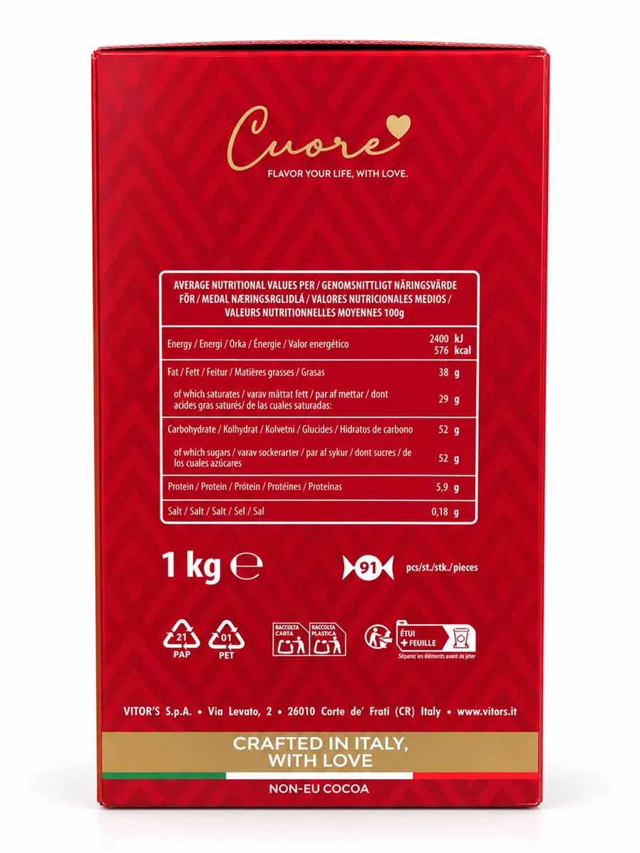 Witor's Cuore Assorted Italian Chocolate Truffles, 1kg (Pack of 1)