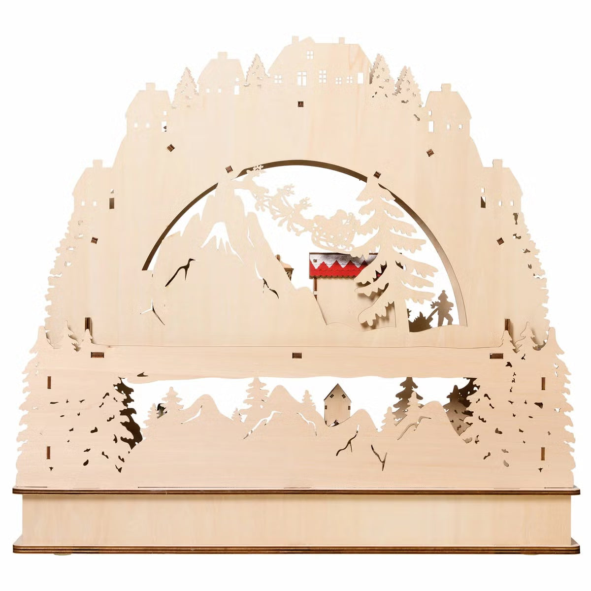 Wooden LED Advent Christmas Calendar With LED Lights