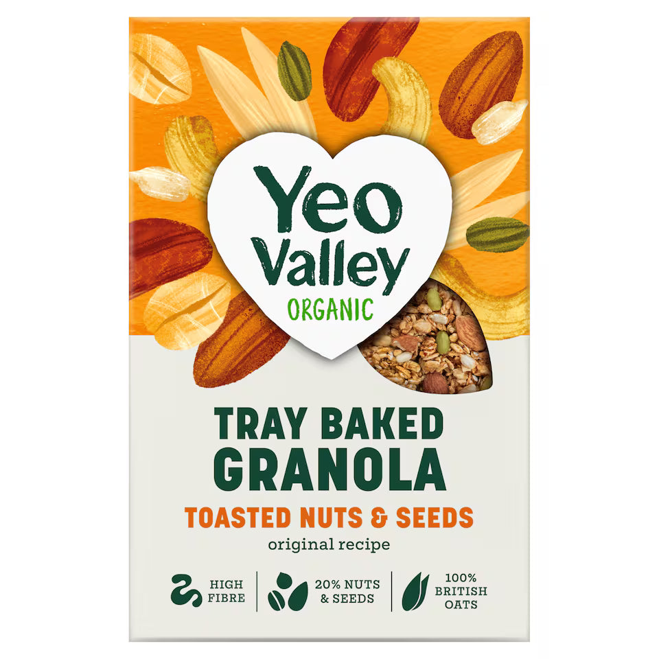Yeo Valley Organic Tray Baked Granola Toasted Nuts & Seeds 360g (Pack of 1)