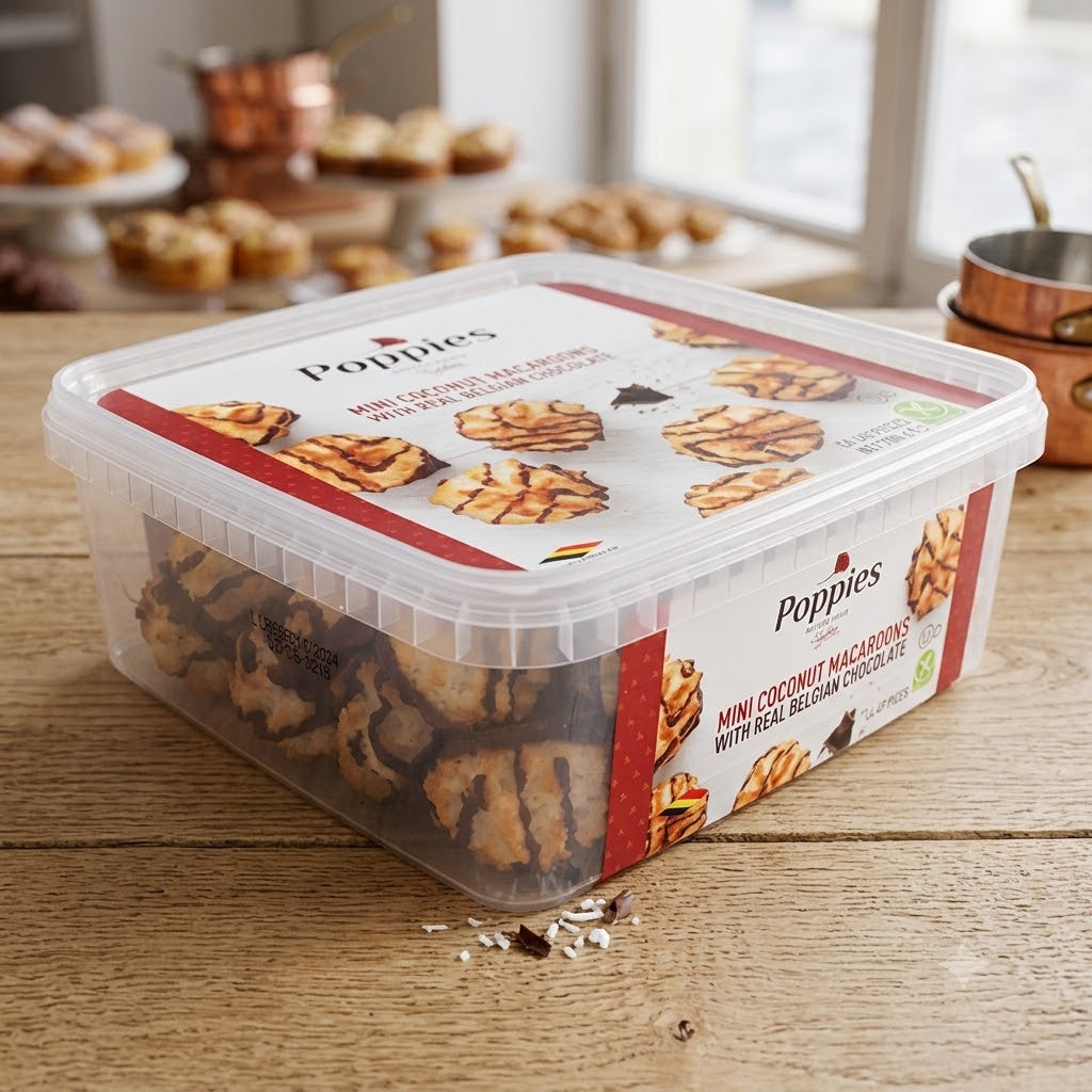 Poppies Mini Coconut Macaroons with Real Belgian Chocolate, 700g