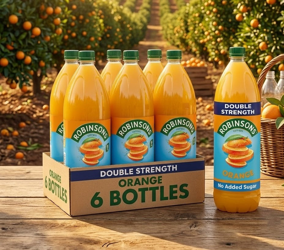 Robinsons Double Concentrate Orange, 6 x 1.75L