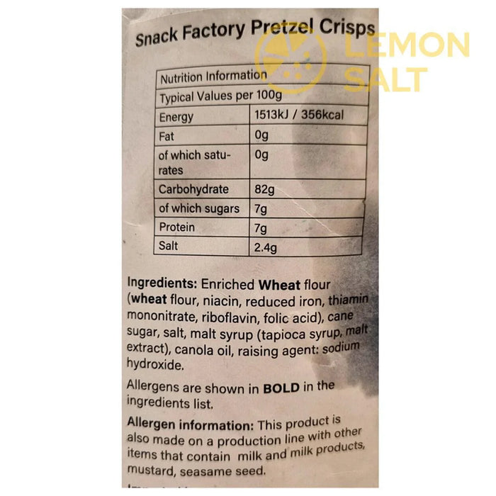 Snack Factory Pretzel Crisps Original 737g – Thin & Crunchy Baked Pretzel Snacks